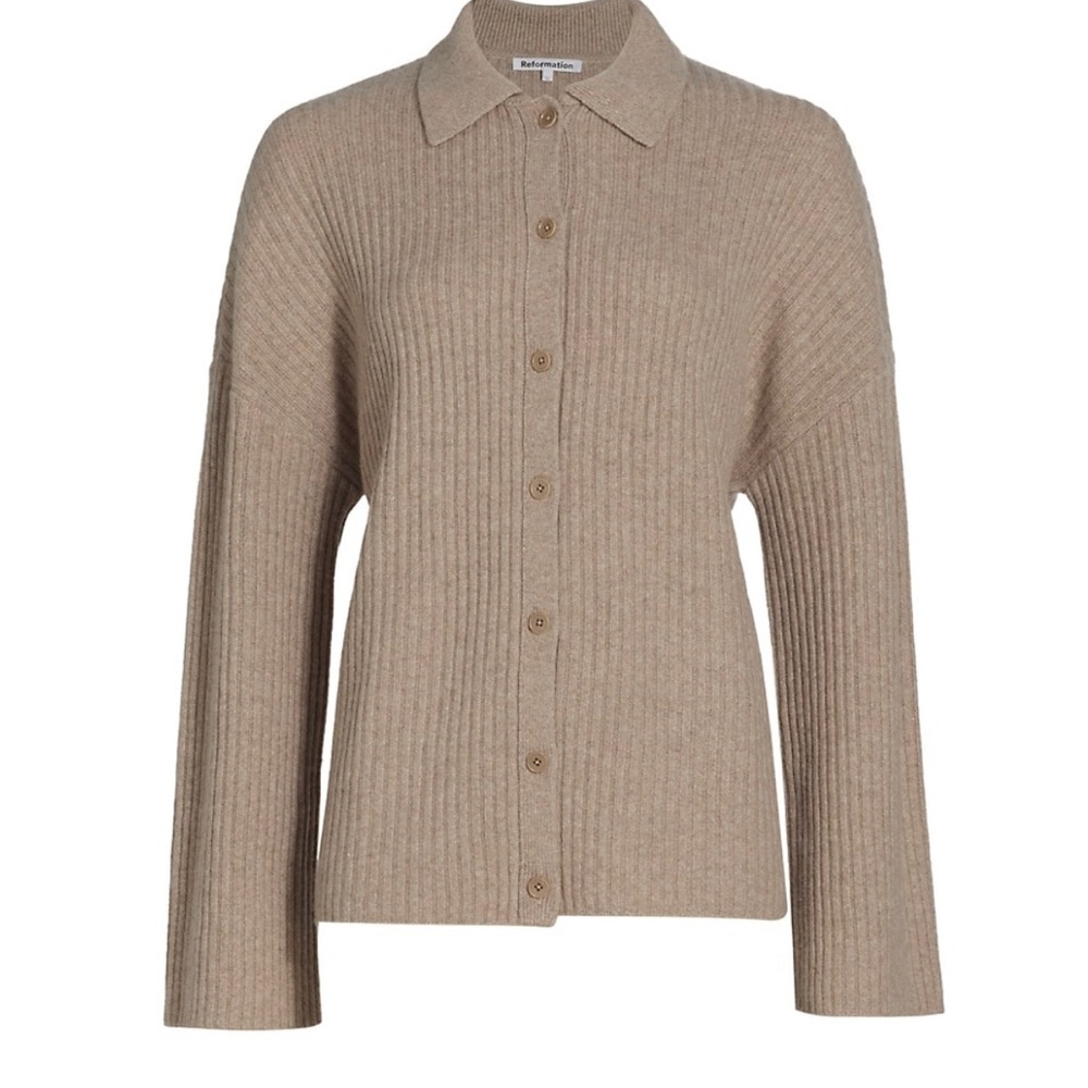 Reformation Fantino Collared Cashmere Cardigan